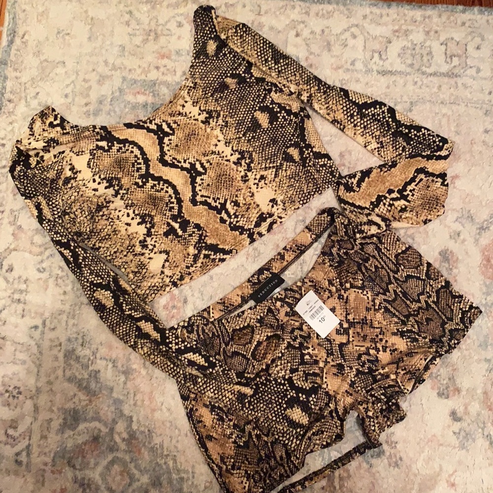 Crop Top Shorts Set